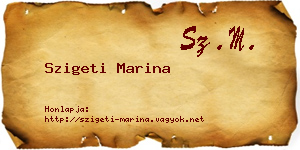 Szigeti Marina névjegykártya